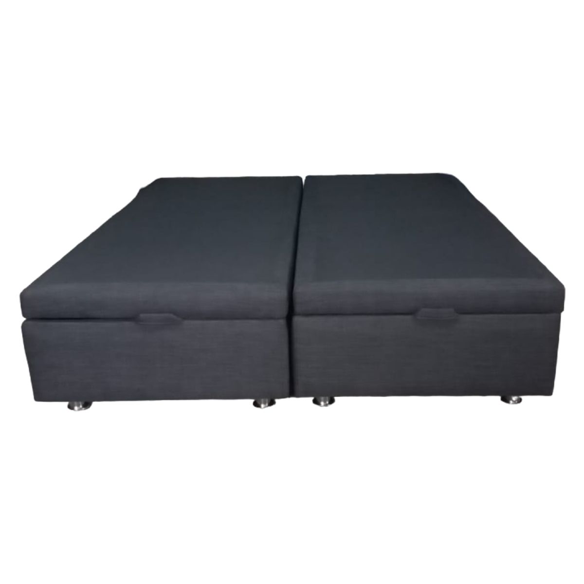 MUEBLERIA LATINA - CAMA 2M ABATIBLE BAUL FUNCIONAL LINO MARENGO 2 PLAZAS DIVIDIDA