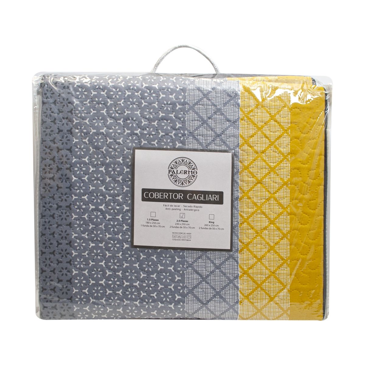 PALERMO - Cobertor cagliari 1.5 plaza 180x250 c/funda almohada