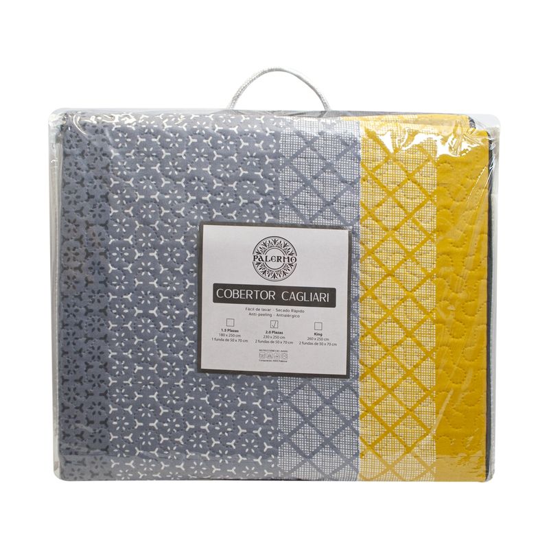 PALERMO - Cobertor cagliari king 260x250 cfunda almohada