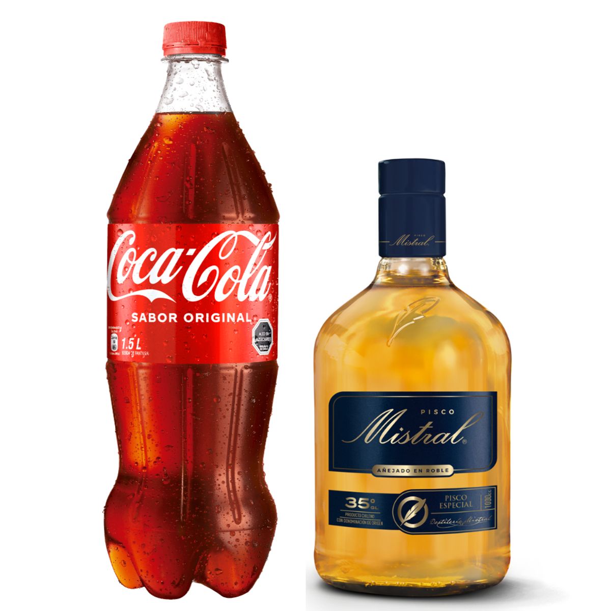 MISTRAL - Pisco Mistral 35° 1000cc + Bebida Coca Cola 1500cc
