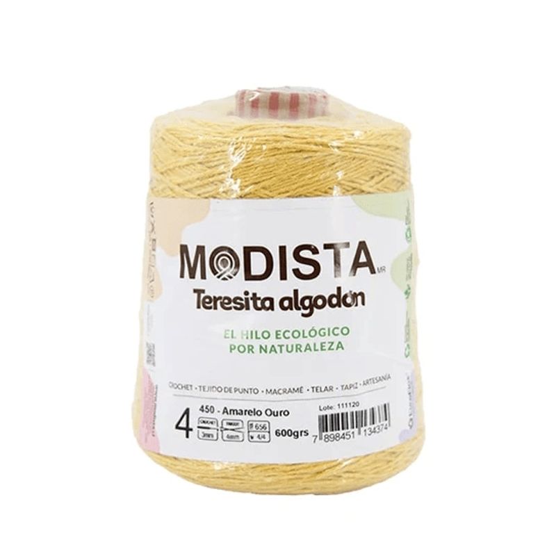 MODISTA - Hilo Algodón Teresita 600gr para tejer Crochet Palillo 450