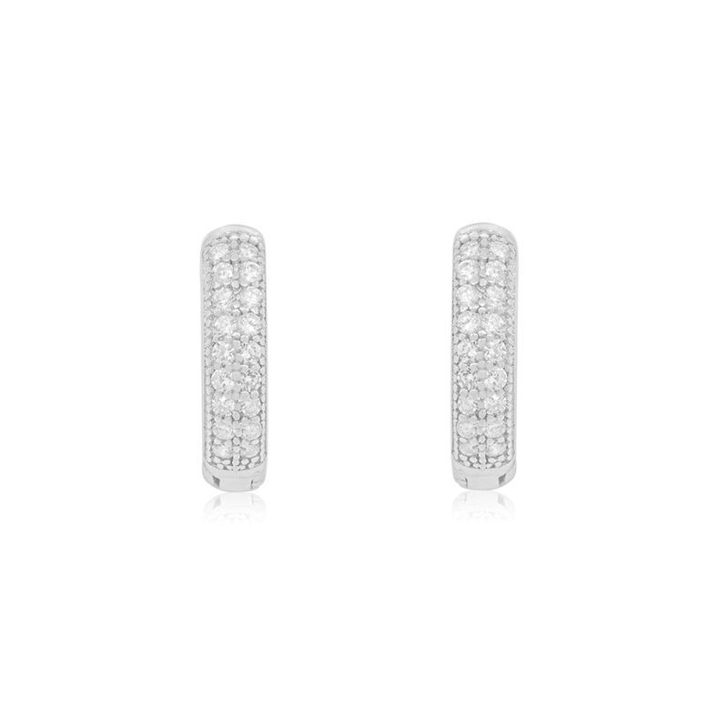 JB JOYAS BARON - Aros de Plata Esterlina 925 Argollas 36 Circonitas
