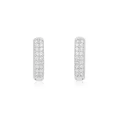 JB JOYAS BARON - Aros de Plata Esterlina 925 Argollas 36 Circonitas