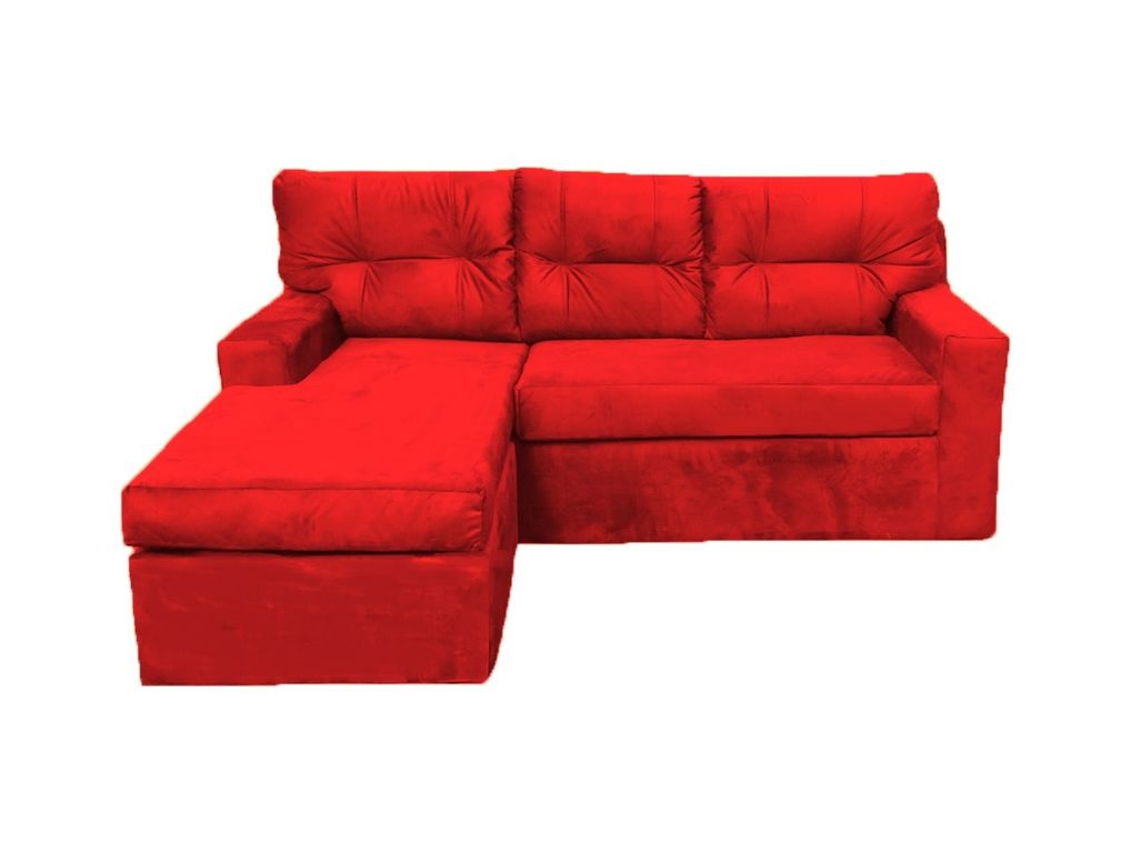 SECCIONAL ITALIA REVERSIBLE FELPA ROJO