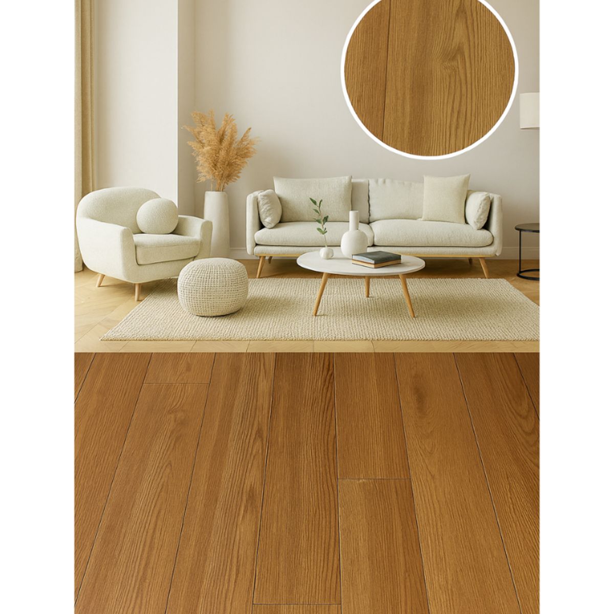 GENERICO - Piso Vinílico Autoadhesivo 5m2 Caja 36 Piezas Antideslizante ASPECTO MADERA PREMIUM