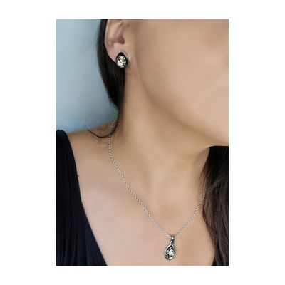 Imagen 2 del producto Set Collar y Aros de Acero - Vitreo Black