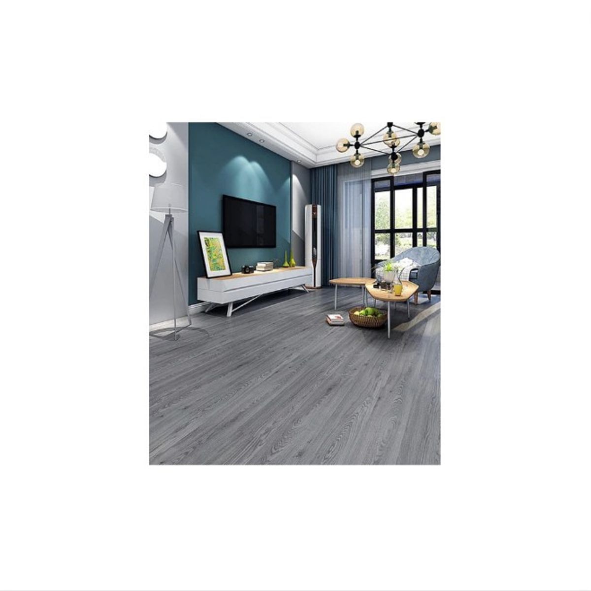 GENERICO - Piso Vinílico Autoadhesivo 5m2 Caja 36 Piezas Antideslizante GRIS