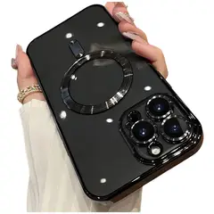 GENERICO - Funda Transparente de lujo con magfase Para Iphone 13 Pro Negro