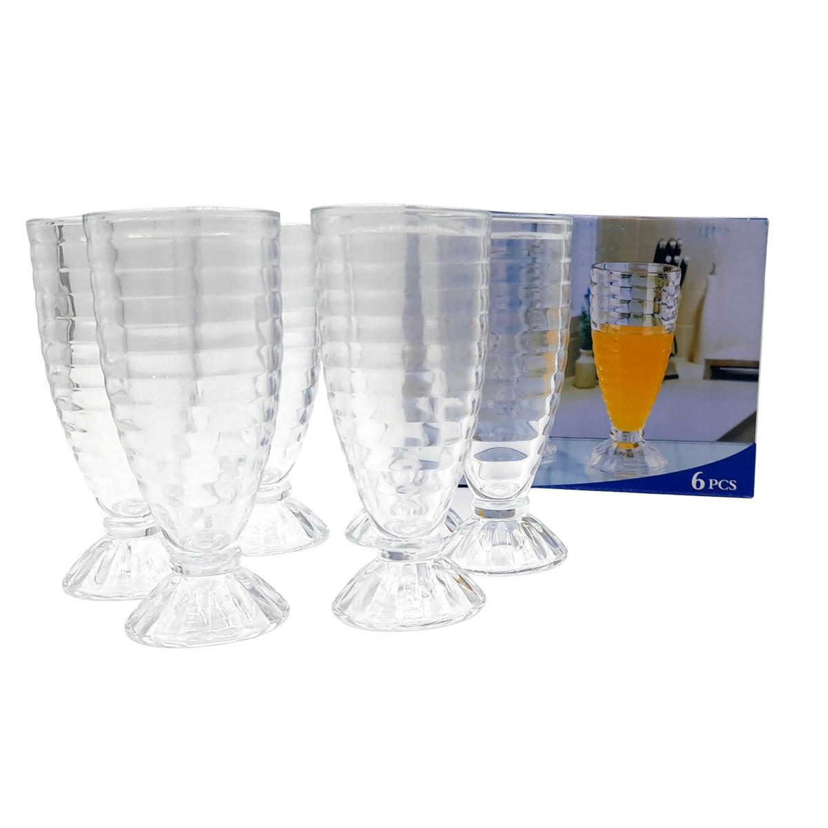 MOGA - Copa De Helado Postre Set 6 Piezas 7x18cm Altura