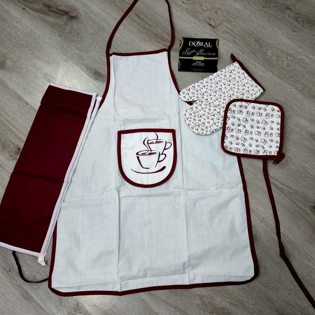 GENERICO - Set Delantal mas accesorios para cocina