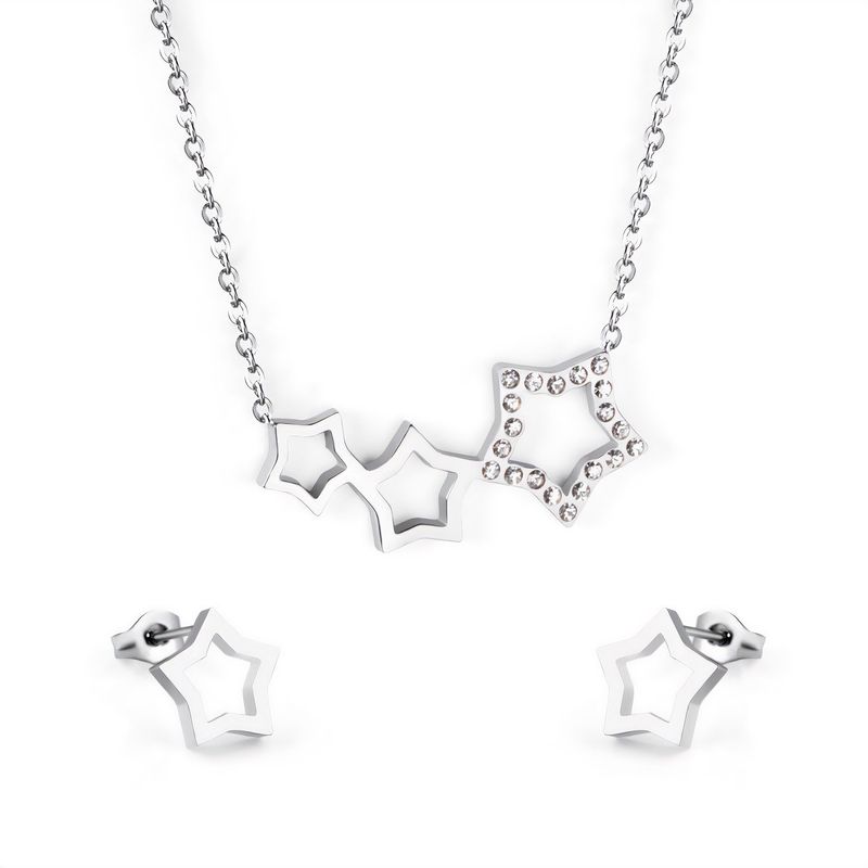 GENERICO - Set Collar y Aros de Acero - Elanna Steel