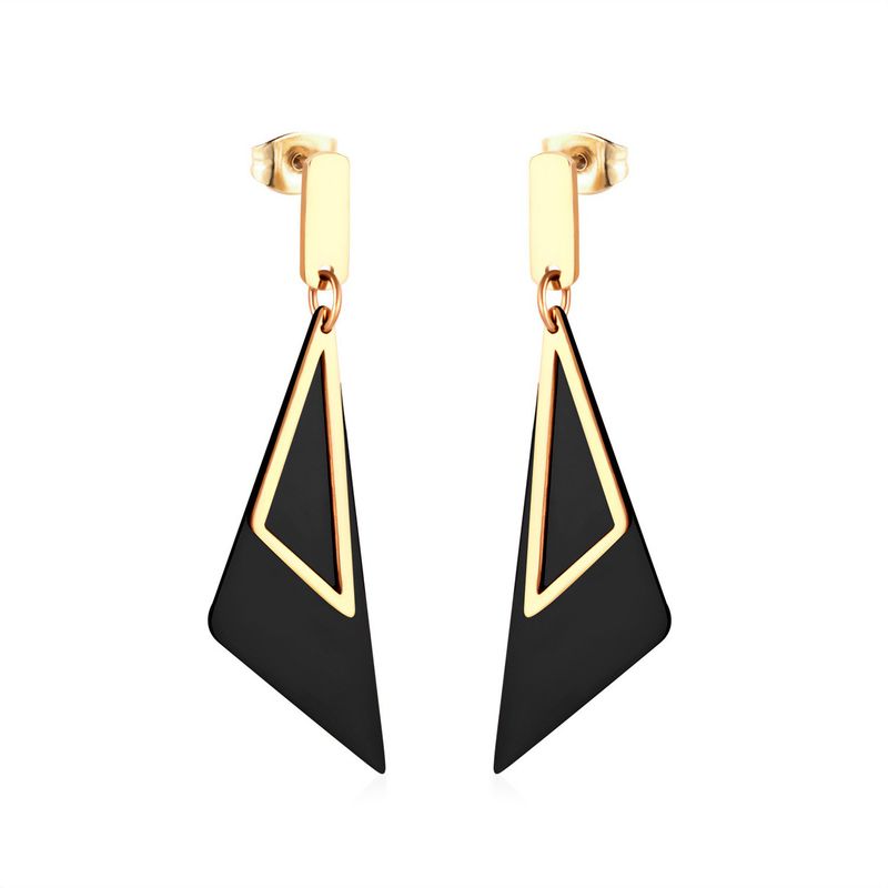 GENERICO - Aros de Acero Colgantes - Idalia Black Gold