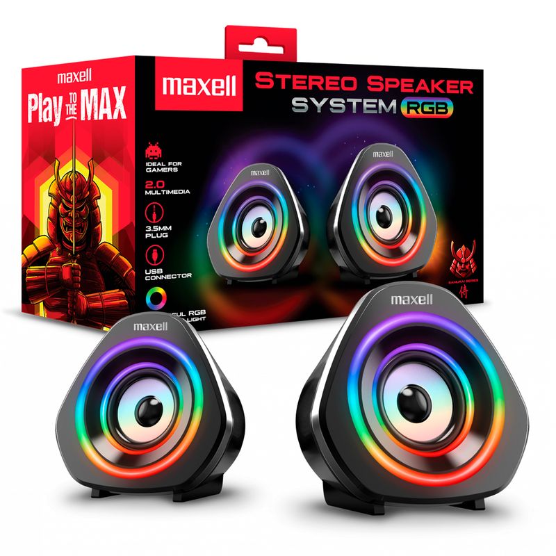MAXELL - Parlantes Gaming SSG-700 Maxell Samurai Series Altavoz RGB