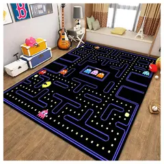 GENERICO - Alfombra Lisa Juvenil Infantil Gamer Diseño Retro Arcade 150x200CM