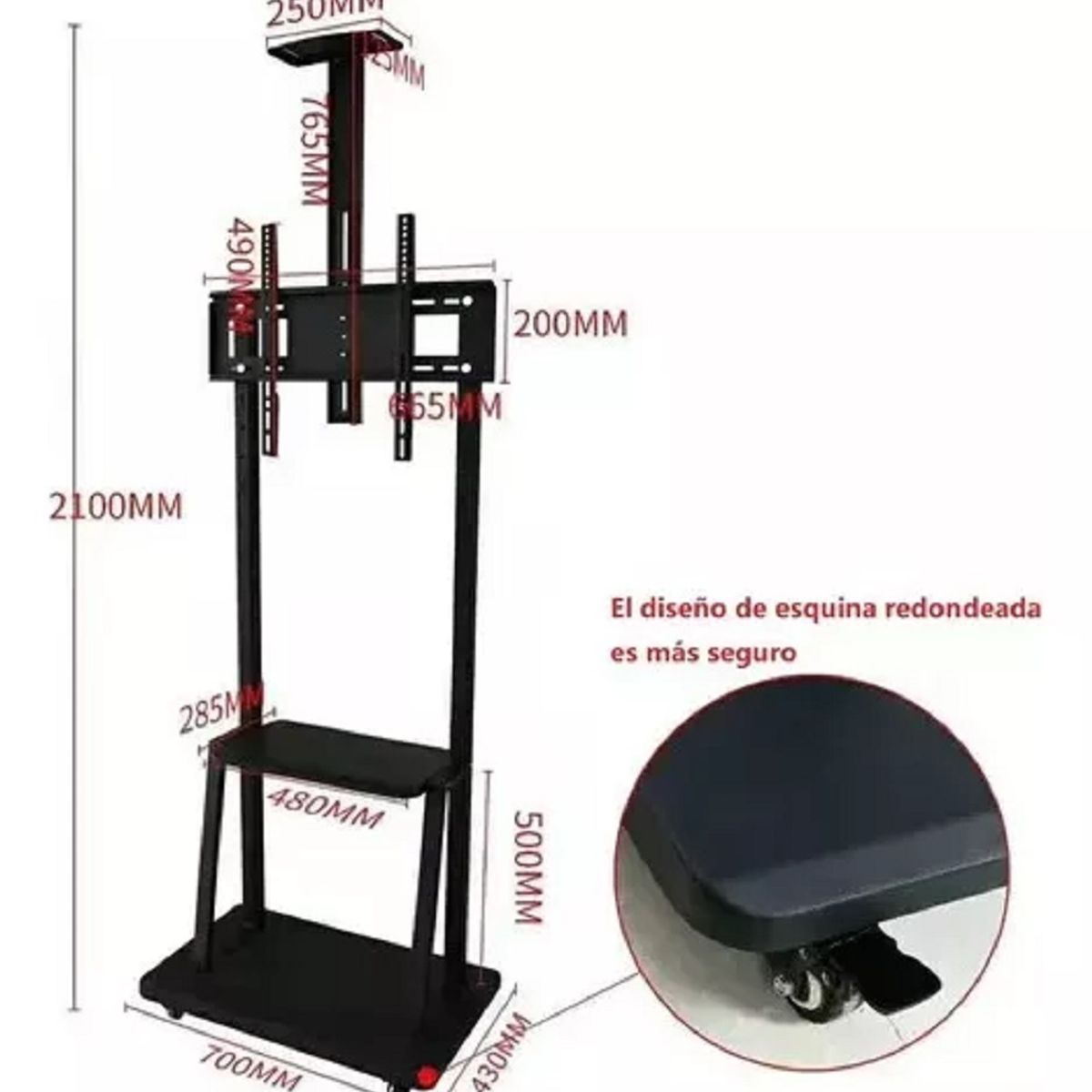 GENERICO - Soporte movible con ruedas Para Tv De 32 A 75 Pulgadas