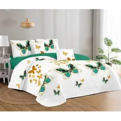 GENERICO - Quilt de Verano 2 plazas. Color Blanco con Diseño Q013