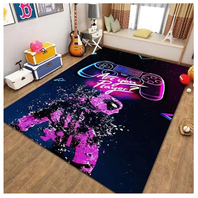 SMARTY - Alfombra Lisa Juvenil Infantil Gamer Diseño Are You Player 150x200CM