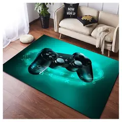 SMARTY - Alfombra Lisa Juvenil Infantil Gamer Diseño Gamer Green 150x200CM