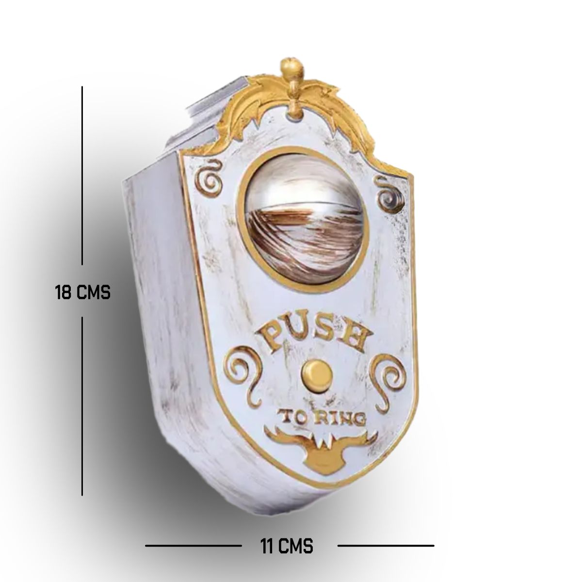 HALLOWEEN - TIMBRE DE PUERTA OJO ANIMADO BLANCO CON DORADO