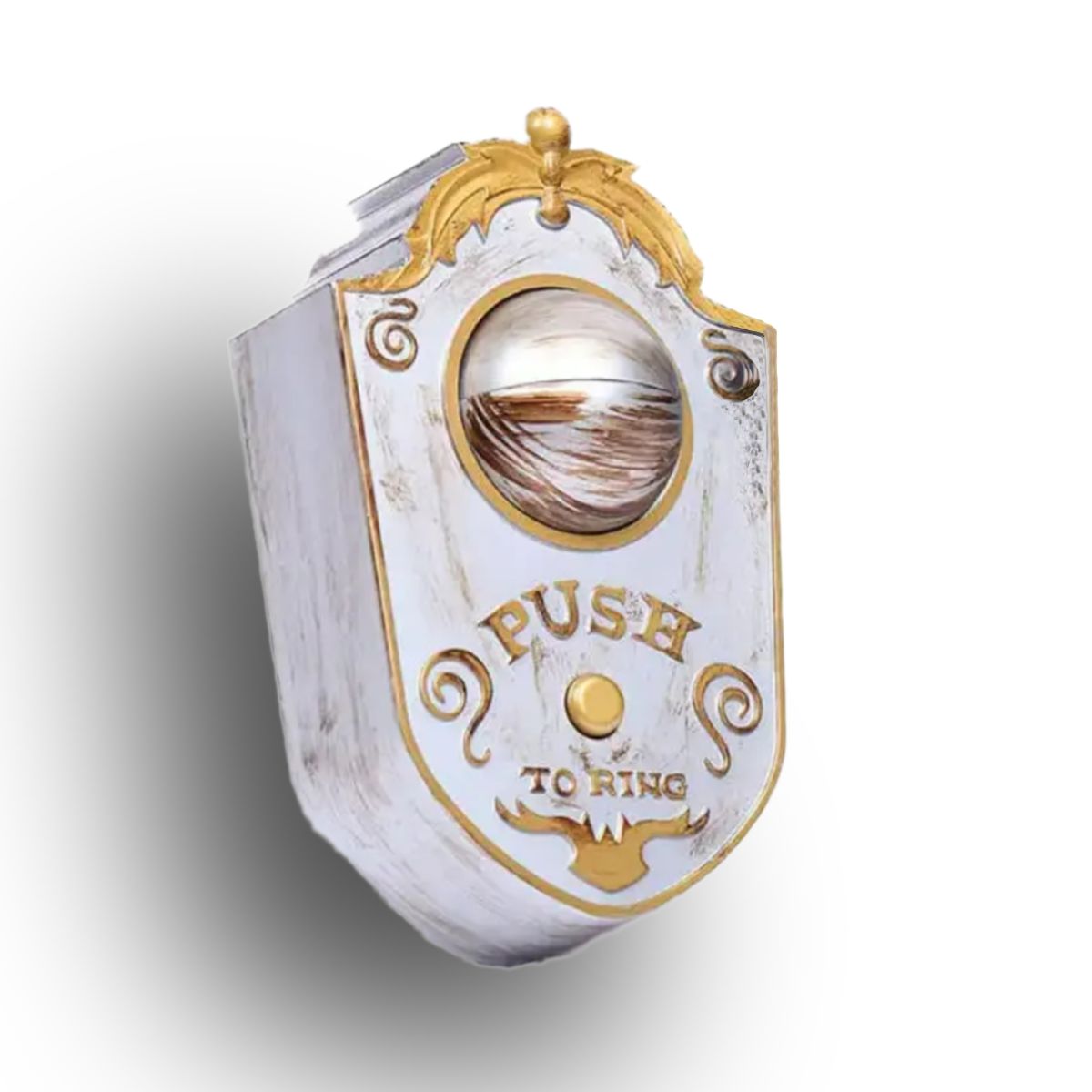 HALLOWEEN - TIMBRE DE PUERTA OJO ANIMADO BLANCO CON DORADO