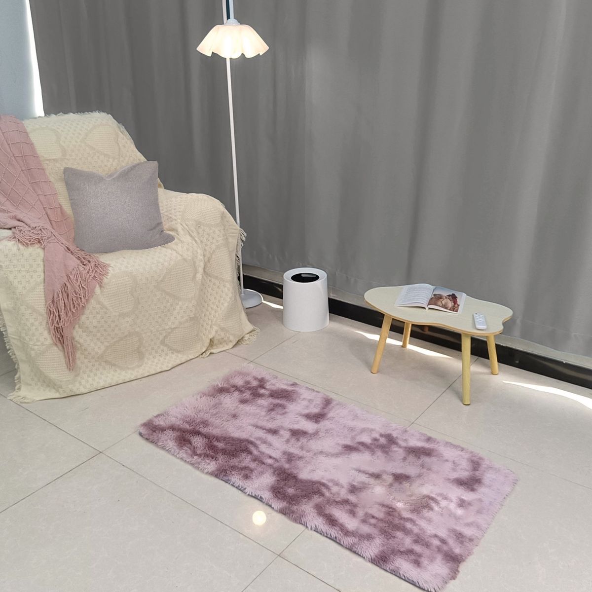 E CHAIRS BY MASLIAH - Bajada De Cama Alfombra Peluda Medida 120x060 Rosa Oscuro