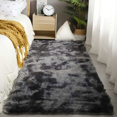 Imagen 2 del producto Alfombra Peluda Bajada De Cama X2 Medida 1,20 X 0,60 Gris Oscuro