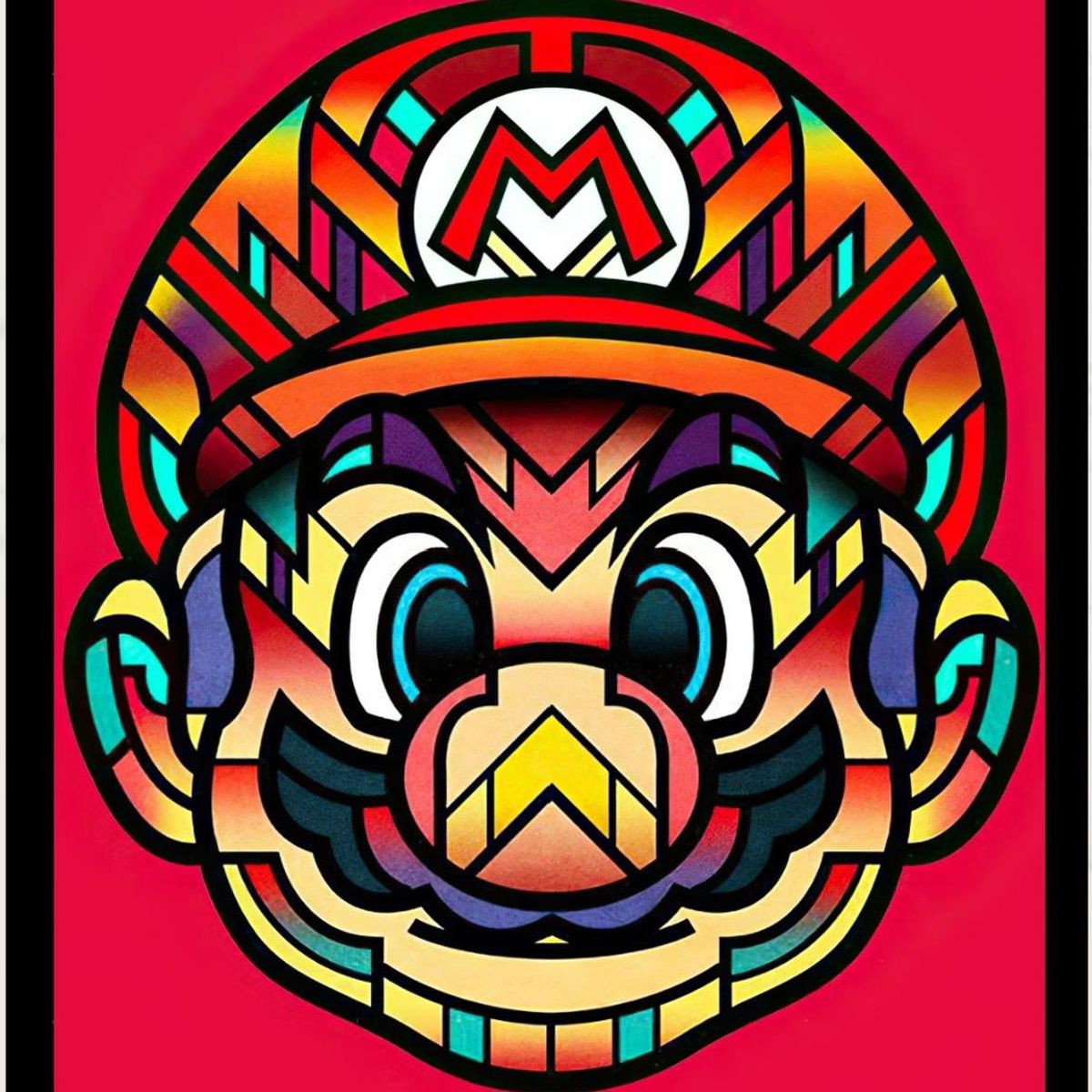 GENERICO - Cuadro Decorativo Mario Bros Abstracto Medidas 30x40 CM