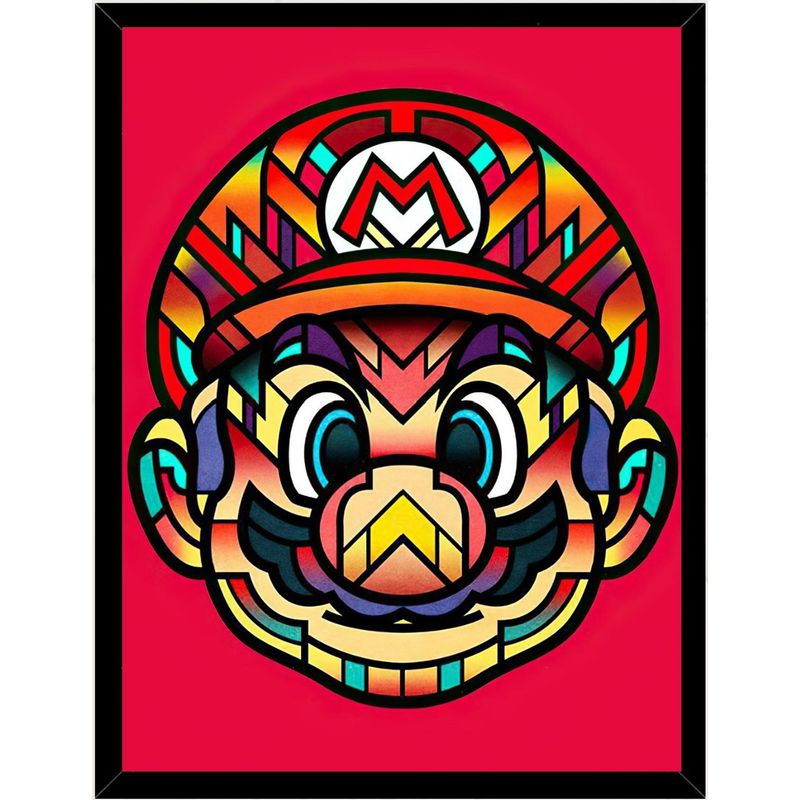 GENERICO - Cuadro Decorativo Mario Bros Abstracto Medidas 30x40 CM