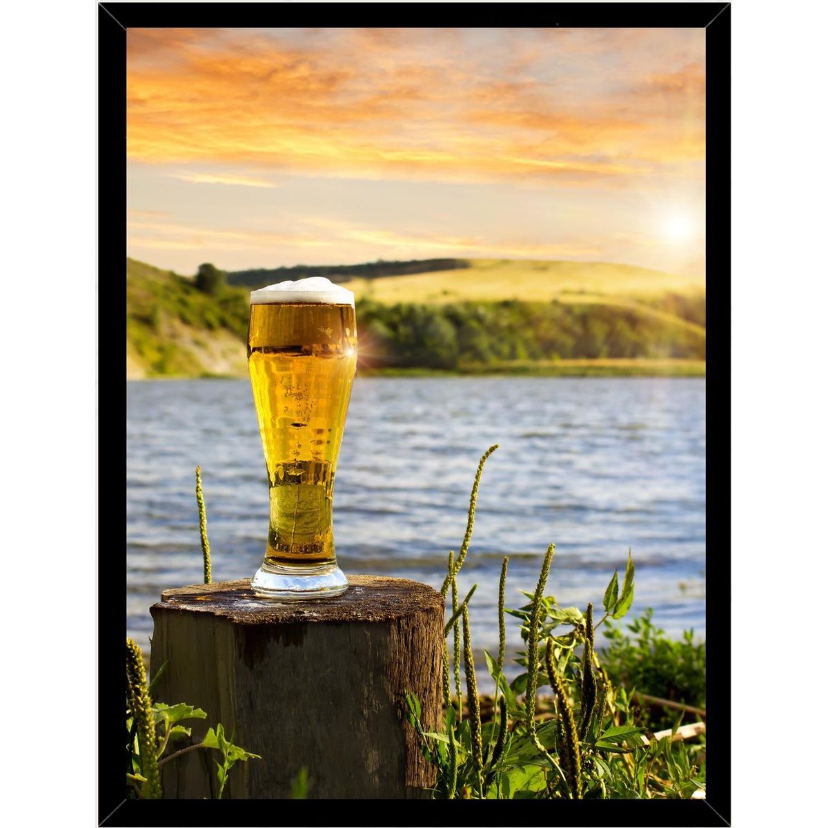 GENERICO - Cuadro Decorativo Cerveza en Lago Medidas 30x40 CM