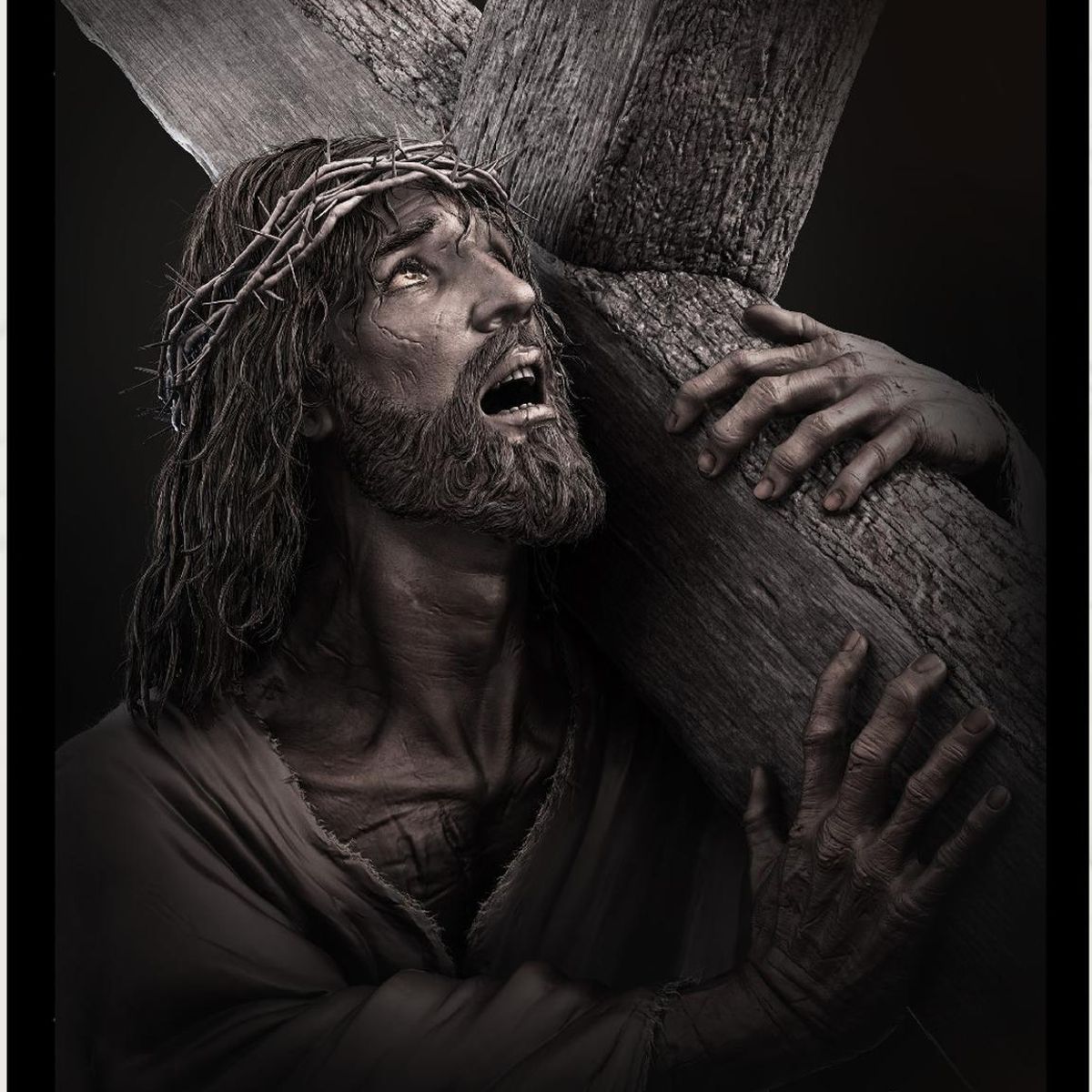 GENERICO - Cuadro Decorativo Jesus Cargando la Cruz Medidas 30x40 CM