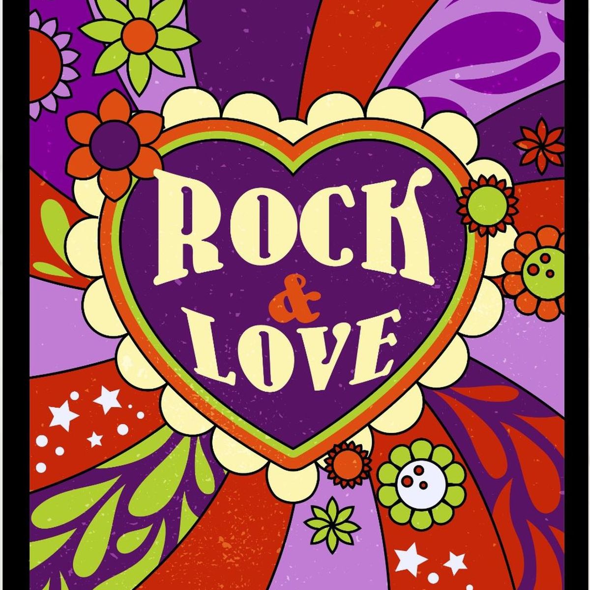 GENERICO - Cuadro Decorativo Rock & Love Medidas 30x40 CM