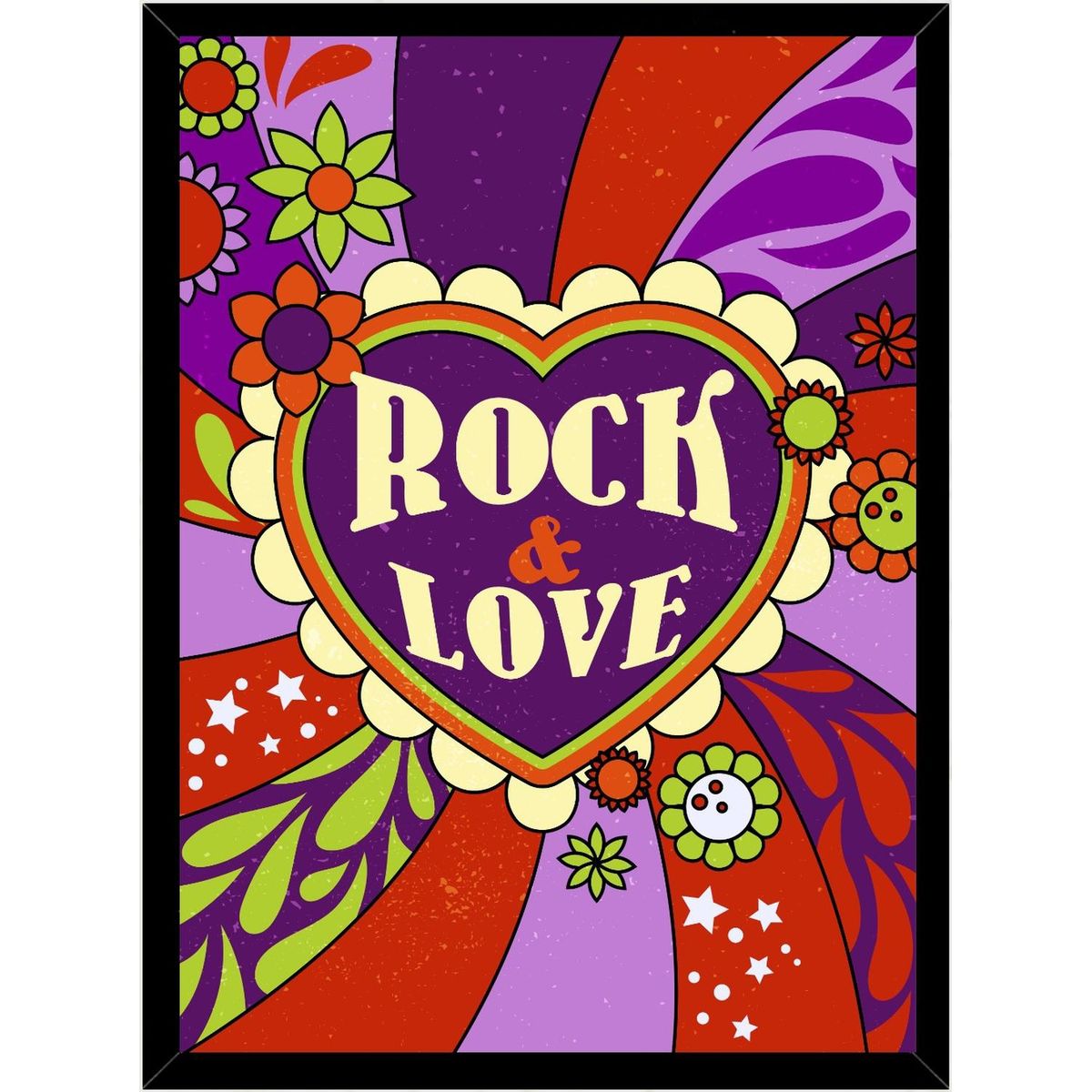 GENERICO - Cuadro Decorativo Rock & Love Medidas 30x40 CM