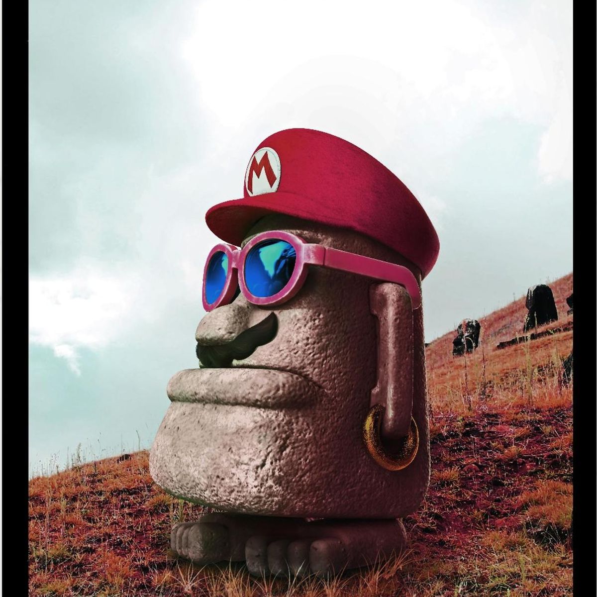 GENERICO - Cuadro Decorativo Moai Medidas 30x40 CM