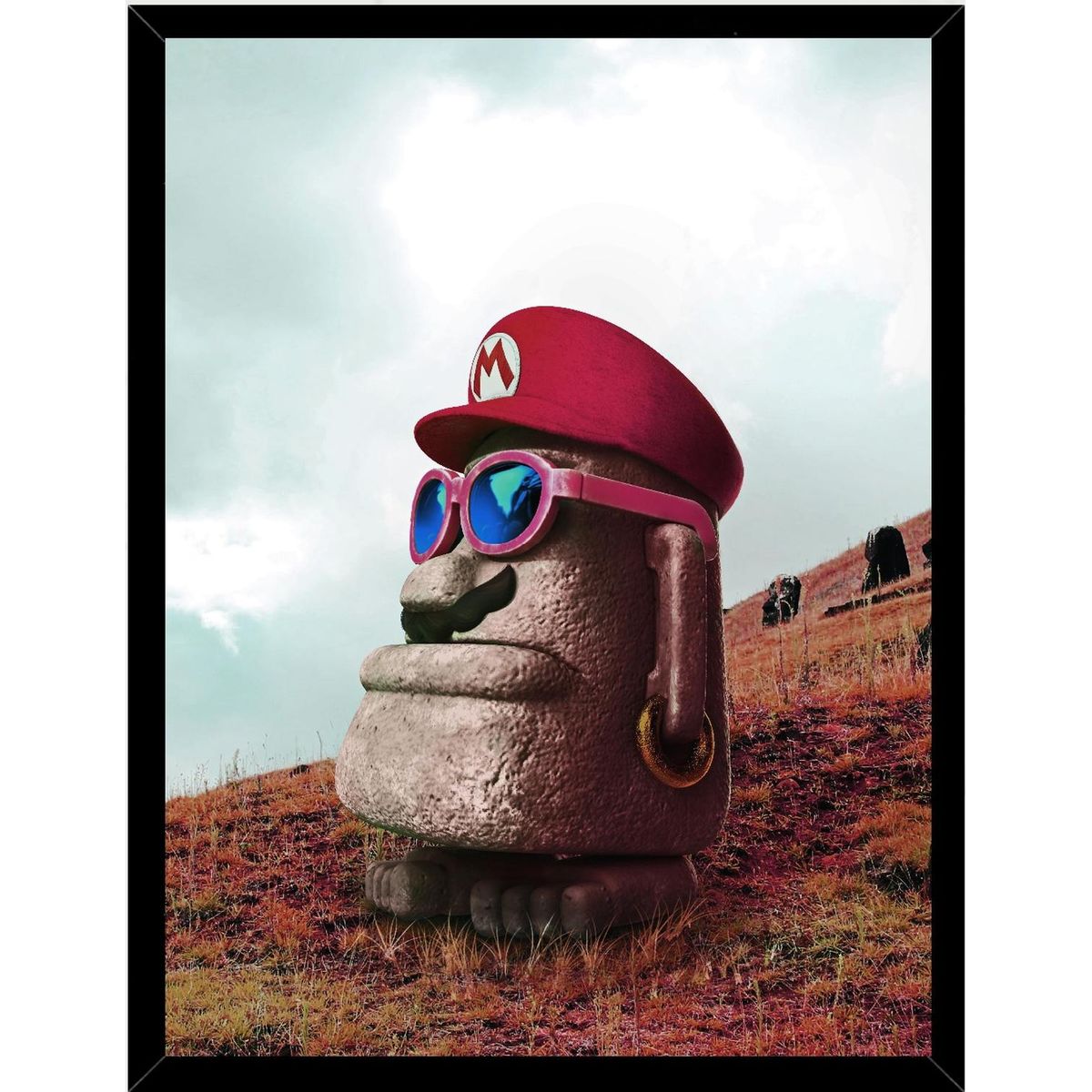 GENERICO - Cuadro Decorativo Moai Medidas 30x40 CM