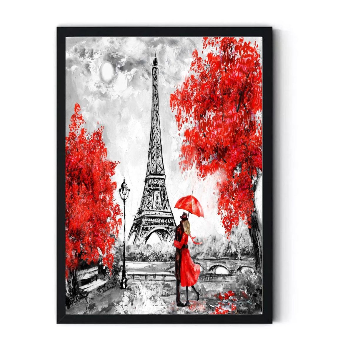 GENERICO - Cuadro Decorativo Torre Eifel con Marco y vidrio 30x40 CM