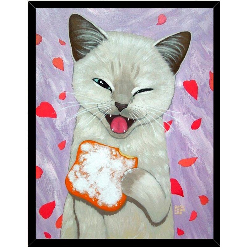GENERICO - Cuadro Decorativo Gato Tomando Desayuno Medidas 30x40 CM