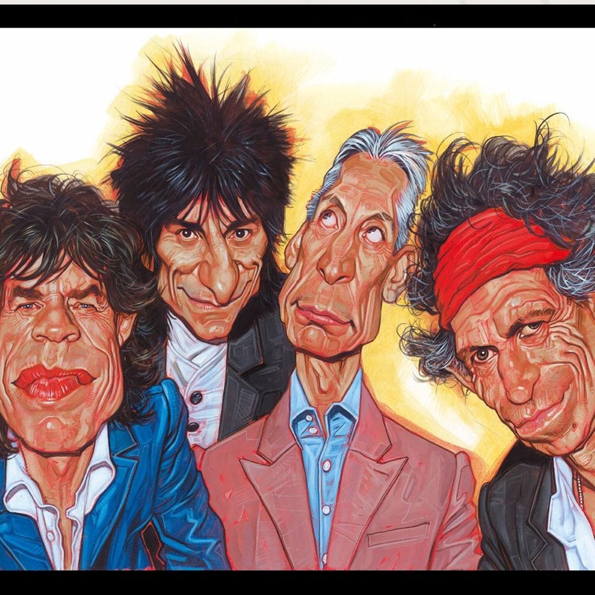 GENERICO - Cuadro Decorativo The Rolling Stones Comic Medidas 30x40 CM