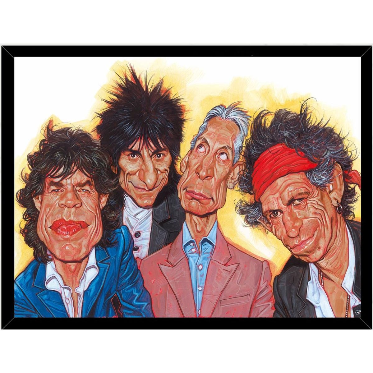 GENERICO - Cuadro Decorativo The Rolling Stones Comic Medidas 30x40 CM
