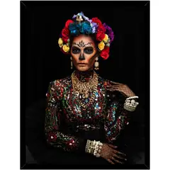 GENERICO - Cuadro Decorativo Mujer Dia de Muertos Medidas 30x40 CM