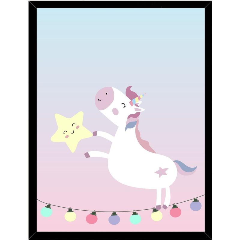 GENERICO - Cuadro Decorativo Unicornio Deco Infantil Medidas 30x40 CM