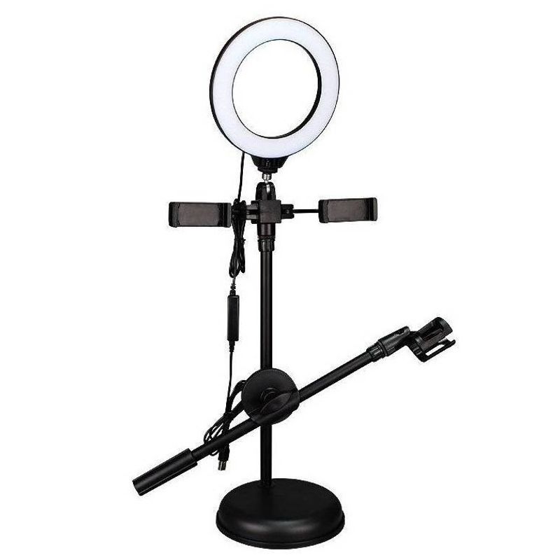 COMPRAPO - Aro de luz led  6 2 soportes teléfono  base microfono