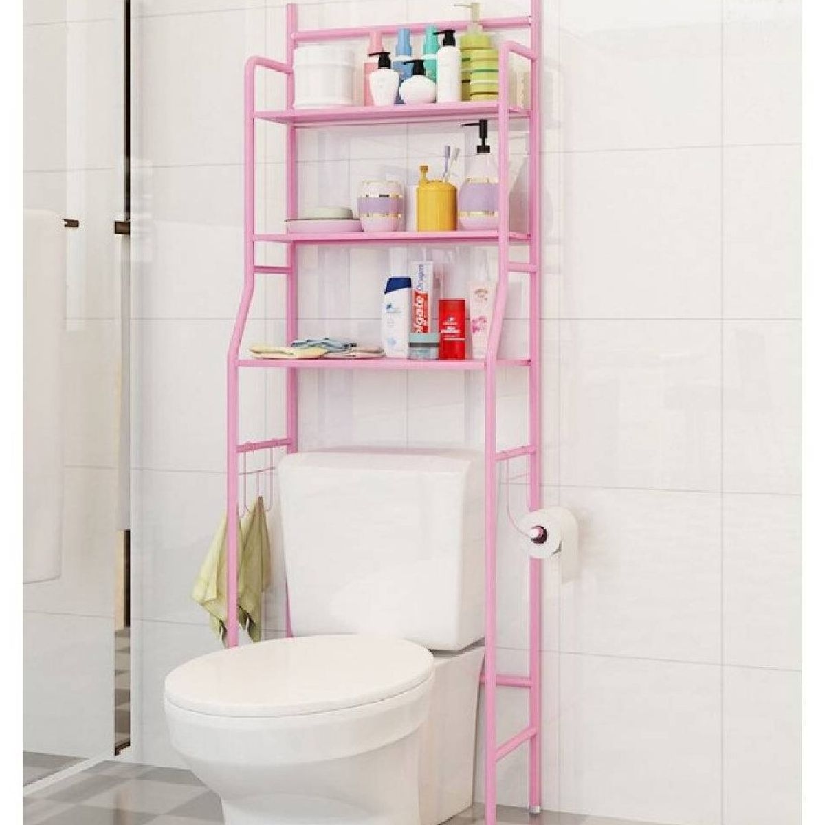 COMPRAPO - Estante de Baño Organizador lavandería Rosado