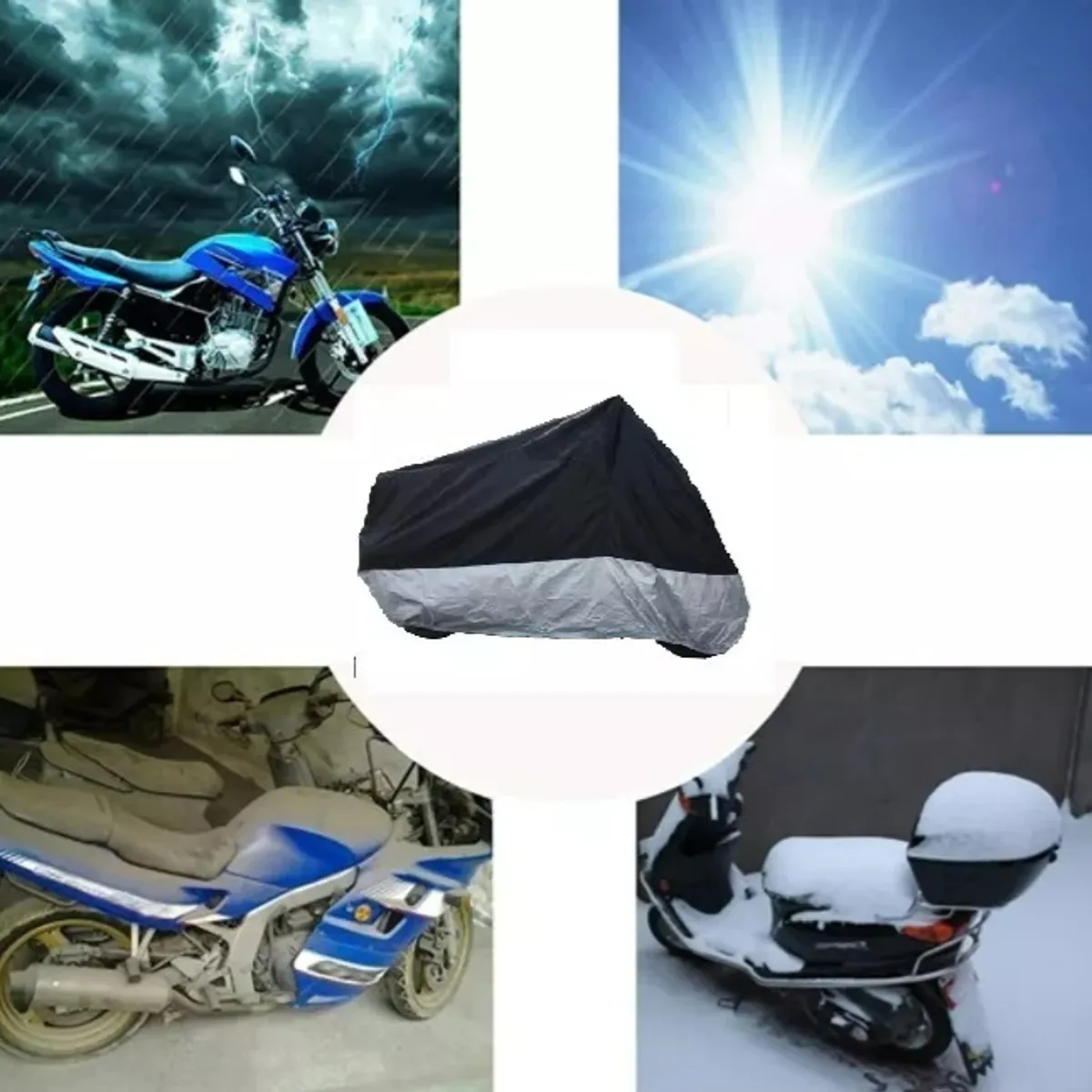 GENERICO - Carpa Cubre Moto Impermeable Funda Protector Impermeable Uv