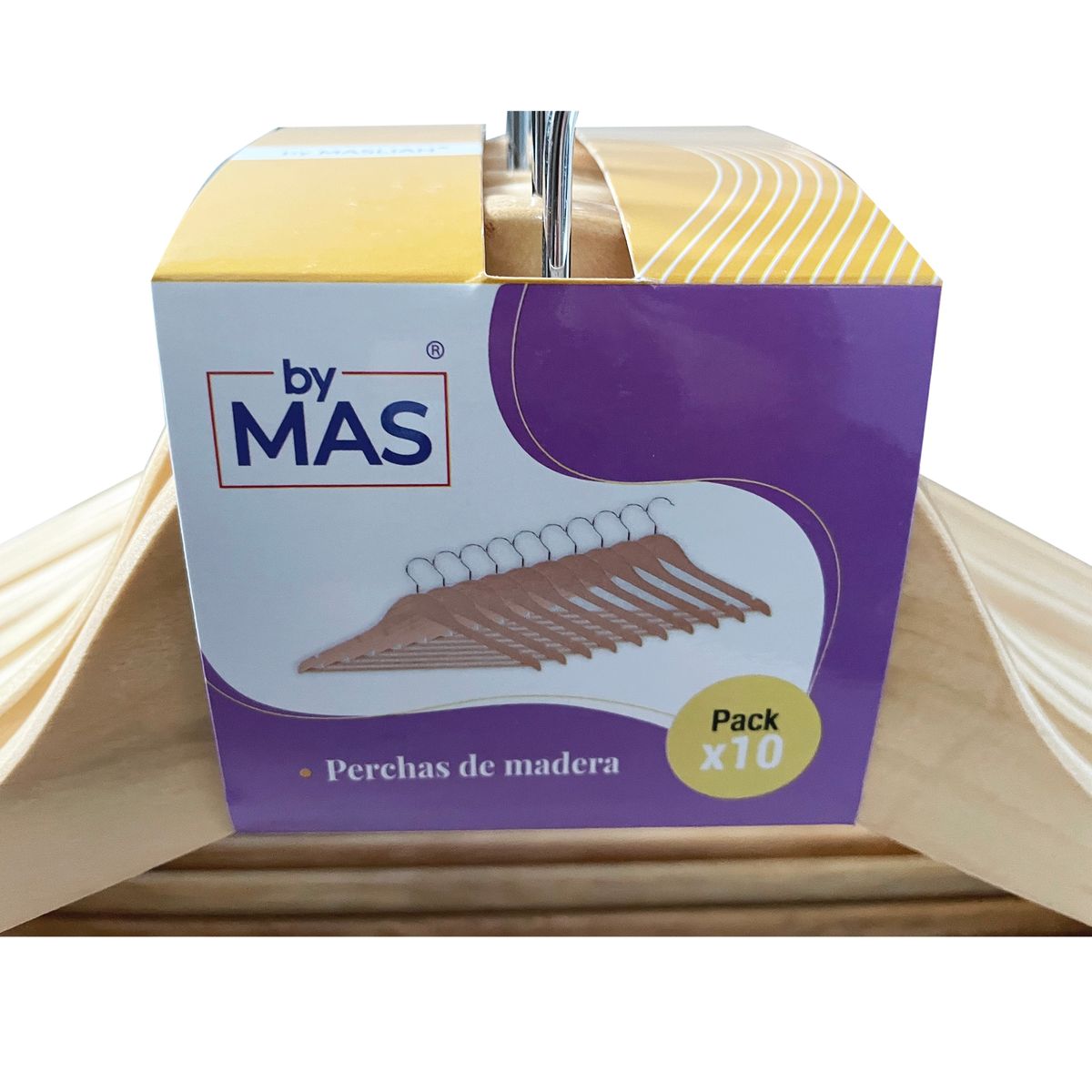 E CHAIRS BY MASLIAH - Perchas Colgadores Madera Pack X 10 Unid. Natural Lustradas