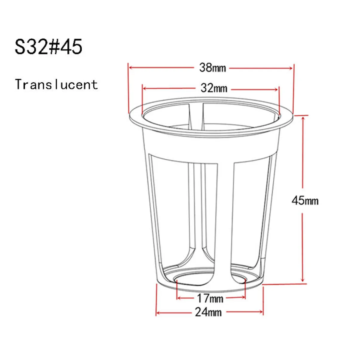 GENERICO - 50 canastillos plásticos para cultivo hidropónico 32mm