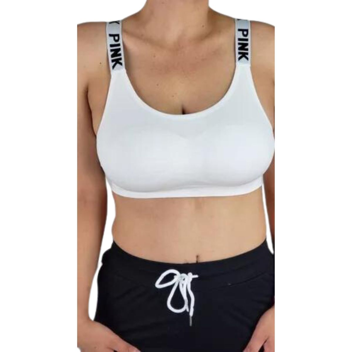 LOOK SHOP - Pack 2 Sostén Top Elasticado Mujer Deportivo Suave Pink