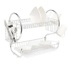 GENERICO - Secador Escurridor Losa Plato Organizador Cocina 2 Niveles