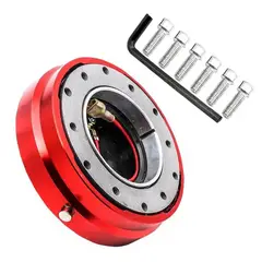 GENERICO - Masa desmontable volante deportivo acero delgada color rojo