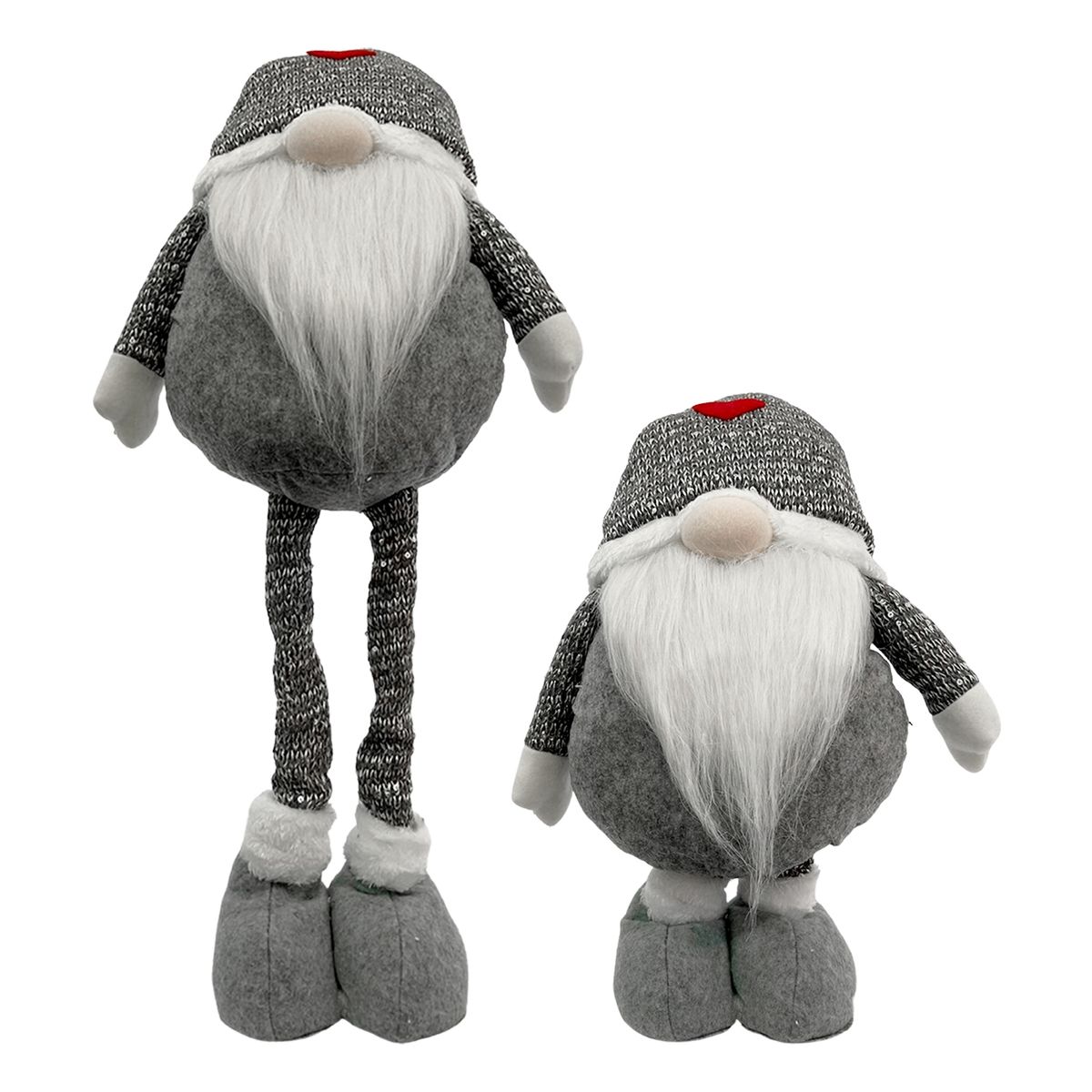 GENERICO - Duende Navidad Patas Largas Plateado 35 cm