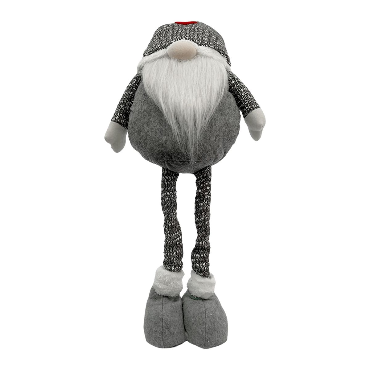 GENERICO - Duende Navidad Patas Largas Plateado 35 cm